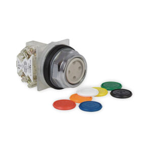 Pulsador rasante metalico Ø 30mm, 7 colores intercambiables 1NANC