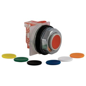 Pulsador saliente metalico Ø 30mm, 7 colores intercambiables 1NANC