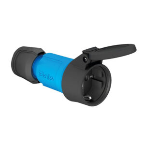 Toma aérea tipo schuko 16A 2P+T 250V IP54 azul negro-BALS