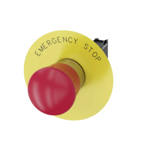 Pulsador de seta de parada de emergencia, 22 mm, redondo, metal, brillante, rojo, 40 mm, enclavamiento positivo - SIEMENS