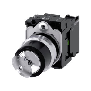 Selector  de llave RONIS, 22 mm, redondo, metal, brillante, N.º de cerradura SB30, con 2 llaves, 2 posiciones O-I,   - SIEMENS